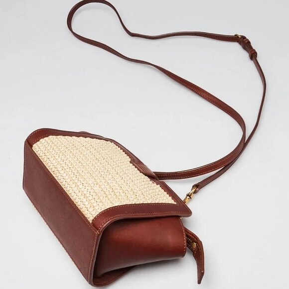 Yves Saint Laurent Natural Raffia and Calfskin Leather Toy Monogram Cabas Bag - Picture 3 of 12